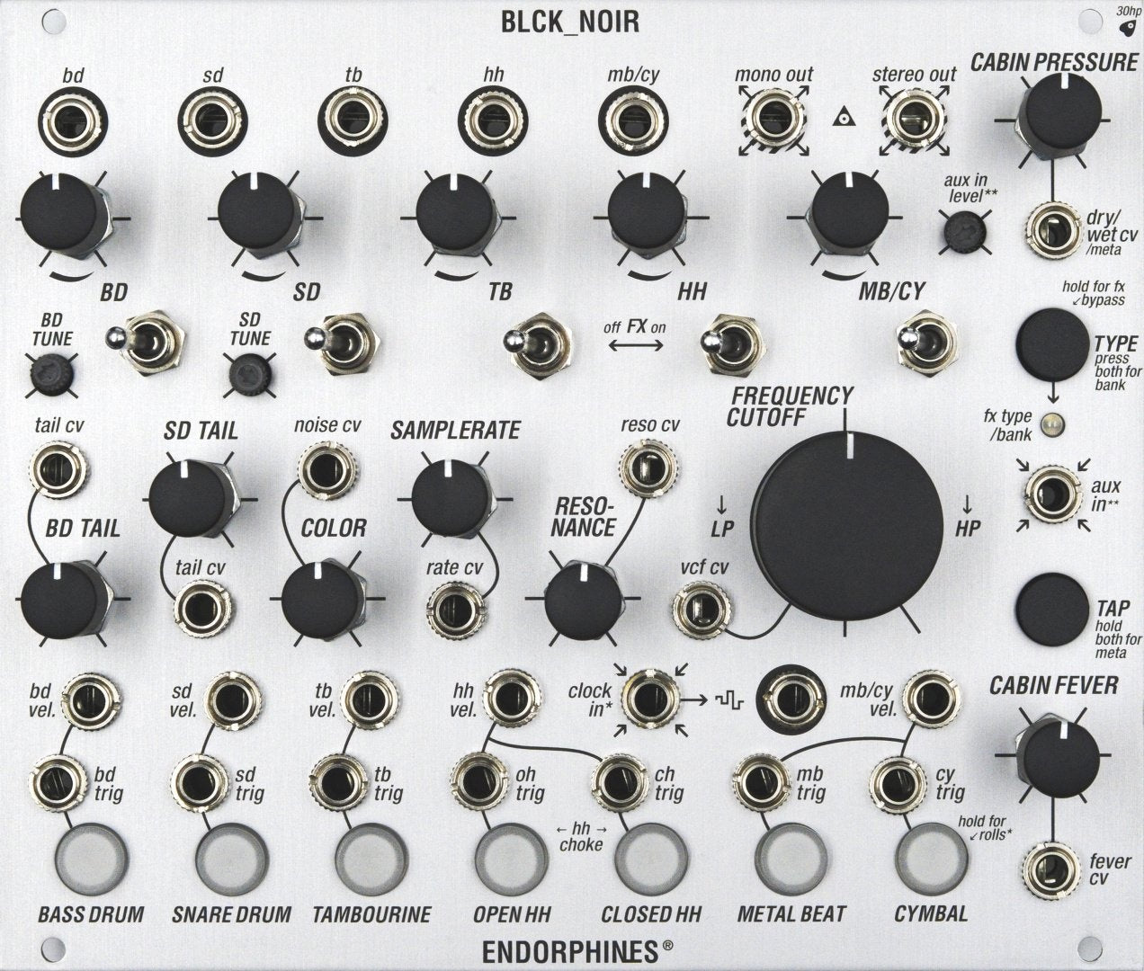Endorphin.es BLCK_NOIR Drum Module Silver
