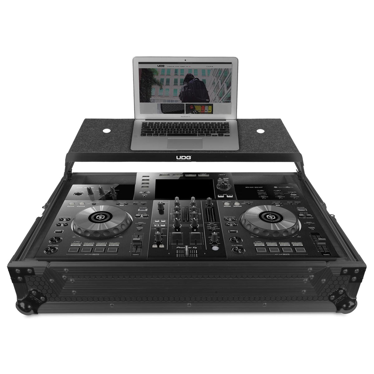 UDG Ultimate Flight Case Pioneer DJ XDJ-RR Black Plus (Laptop Shelf + Wheels)
