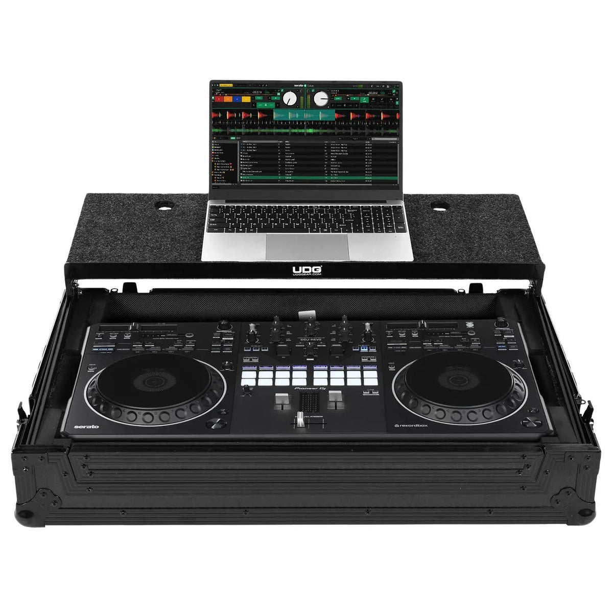 UDG Ultimate Flight Case Pioneer DJ DDJ-REV5 Black Plus (Laptop Shelf)