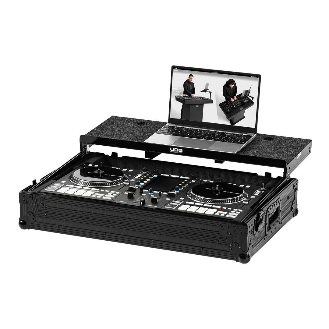 UDG Ultimate Flight Case Rane SYSTEM ONE Black Plus (Laptop Shelf + Wheels)