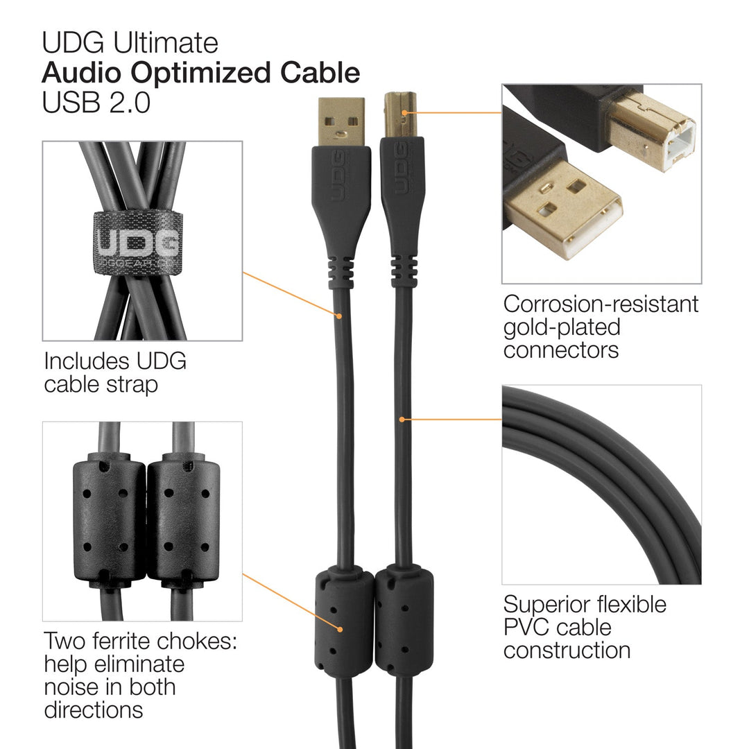 UDG Ultimate Audio Cable USB 2.0 A-B Angled 2m