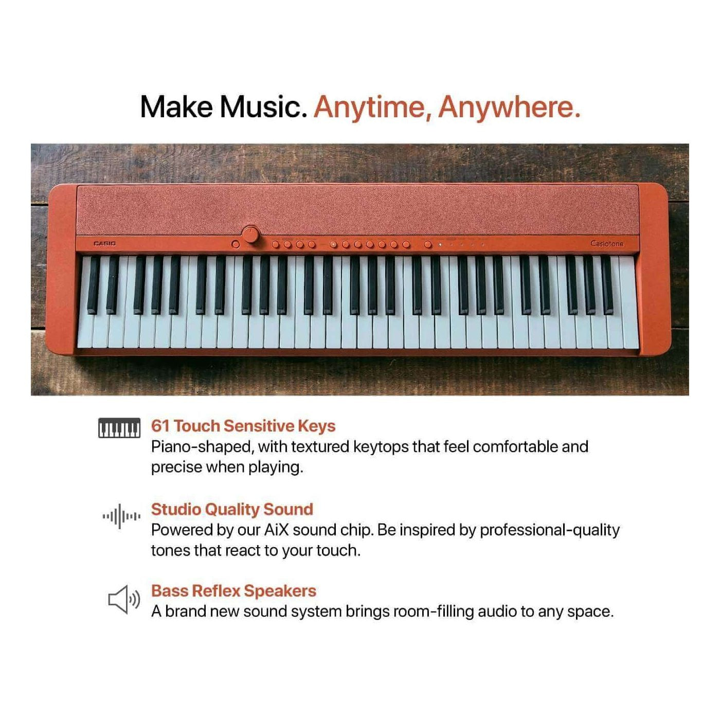 Casio CT-S1 Casiotone Series Keyboard (Red)