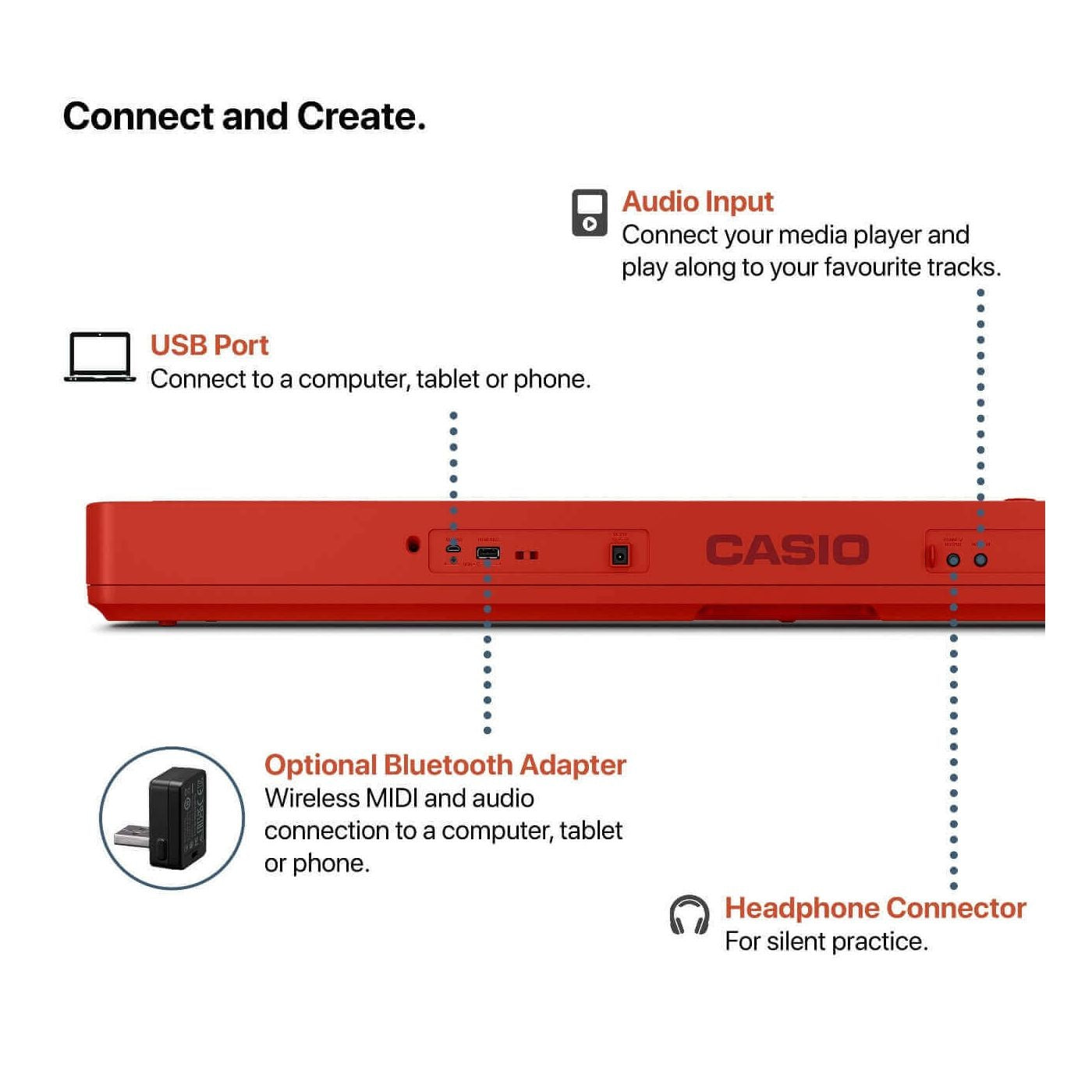 Casio CT-S1 Casiotone Series Keyboard (Red)