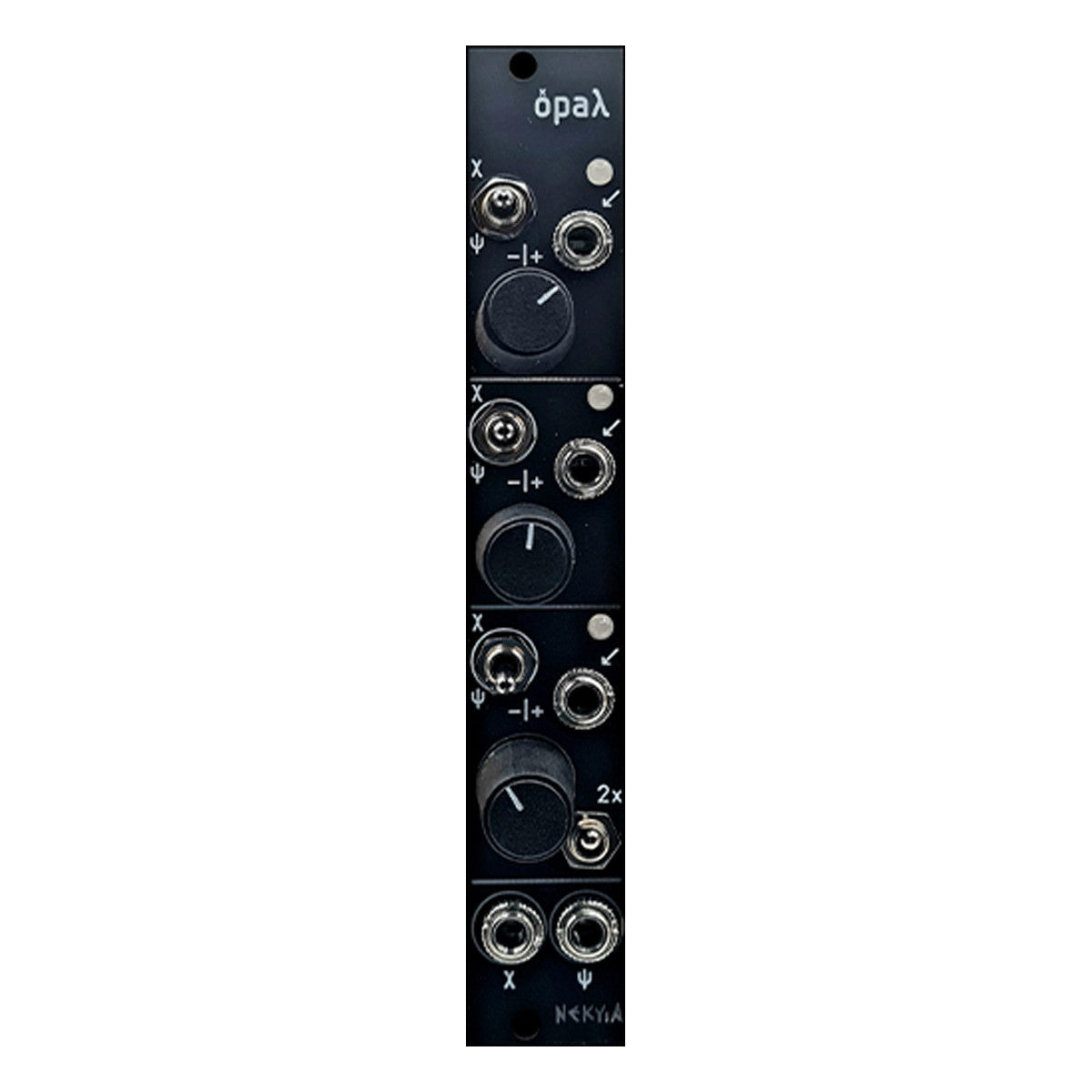 Nekyia Circuits  Opal Eurorack Triple Switched Attenuverter Module