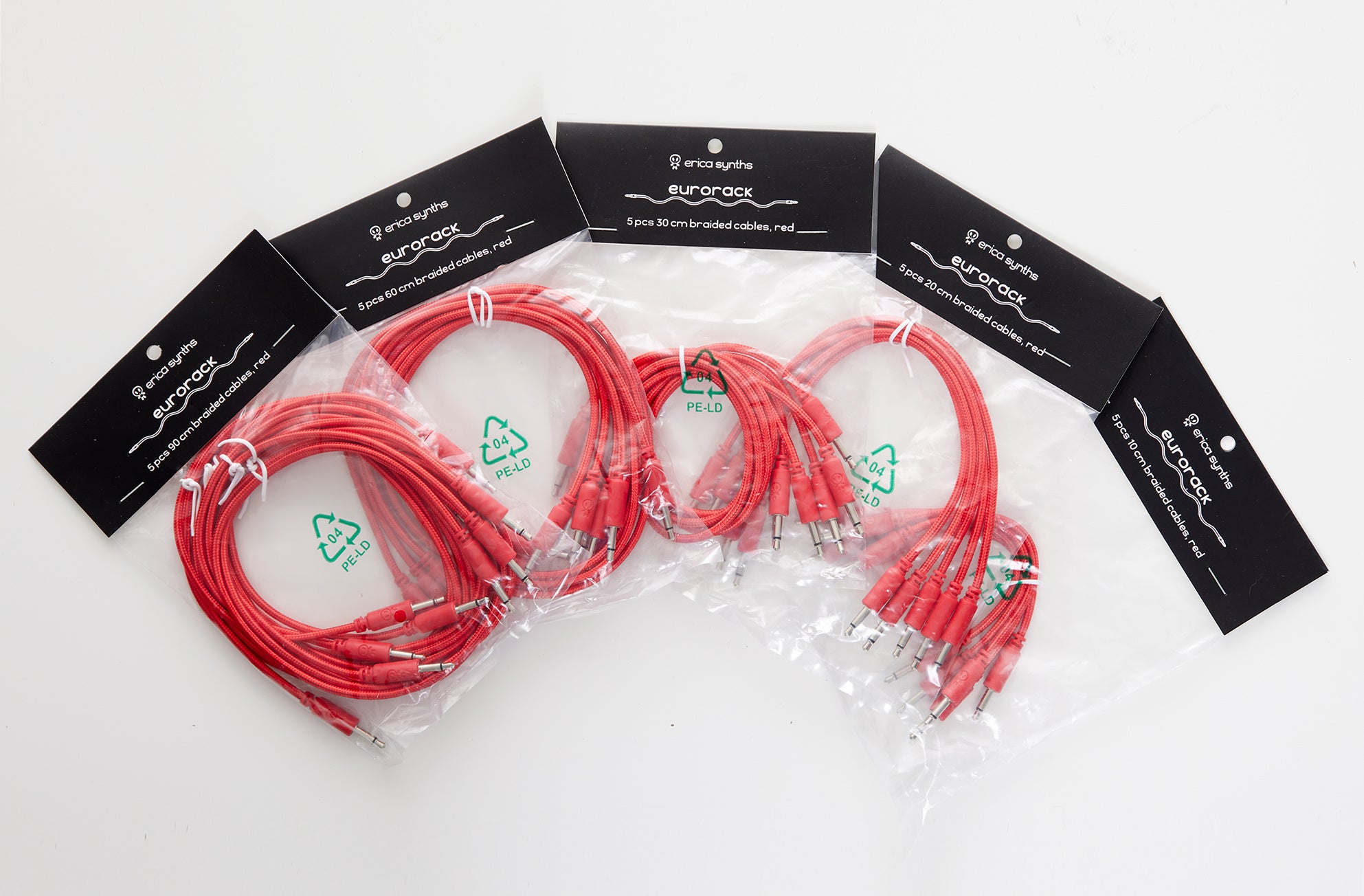 Erica Synths Braided Eurorack Patch Cables 60cm (5 pcs)